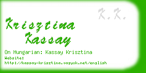 krisztina kassay business card